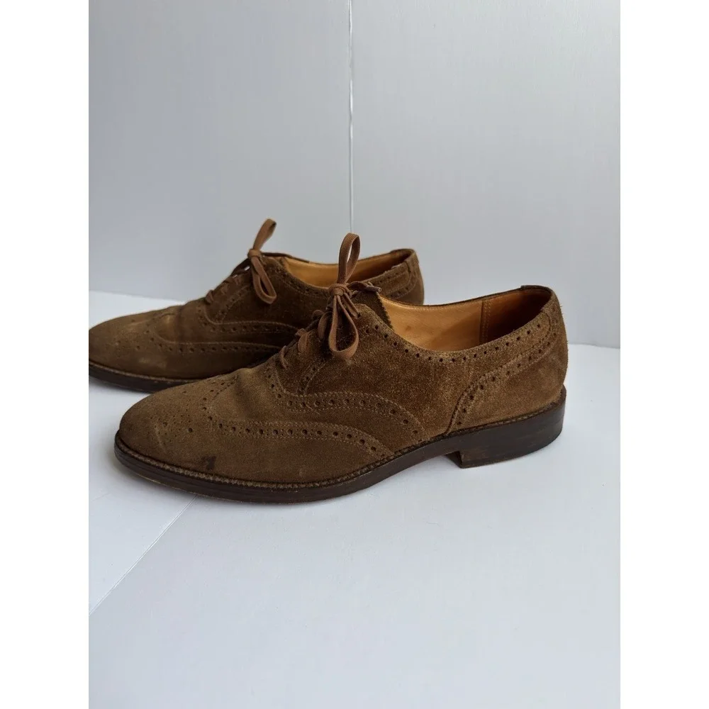 Polo Ralph Lauren Men's Brenton Suede Wingtip Tobacco Brown Dress Casual Shoe 9D - Picture 5 of 13